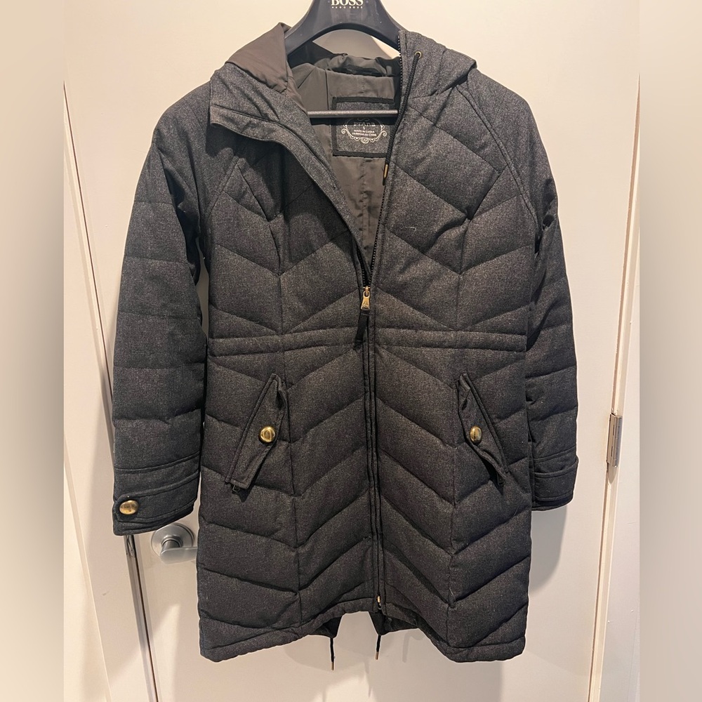 PRANA black/dark gray winter jacket with hood